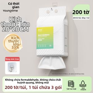 Youngtime | Khăn Lau Chân Dùng Một Lần Treo Dày 200 Miếng