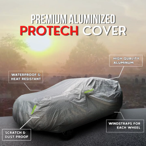 Hyundai Accent Hatchback Protech Lab - Premium 3-Layered All Weather SILVER Aluminum Car Cover