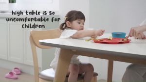 Alzipmat Baby Seat Cushion for Dining Table Double Straps Washable Portable Booster Seat Dining Table Increasing Cushion for Baby Kids