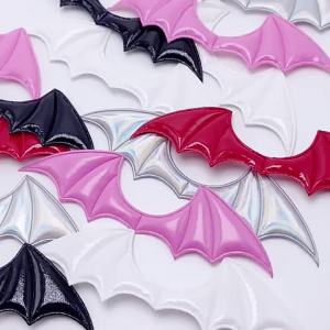 DUTRIEUX | Wholesale 50/100Pcs No Glue Devil Bat Wing PU Applique Hand Sew On DIY Craft Supplies Cosplay Hair Clothes Decorative Patches
