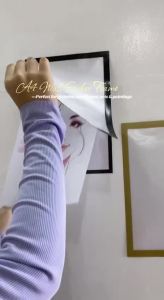 IFUN [Buy 2 Take 2] A4 Information Frame Self-Adhesive Silver Diamond Painting Picture Frame Self-Adhesive Magnetic Picture Frame Photo Frame Sticker Wall
