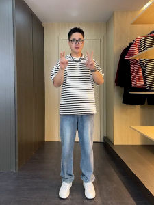 Summer Mens Striped Short Sleeve T-Shirt Loose plus Size Slimming Casual Half Sleeve round Neck Sweatshirt Youth Fashion