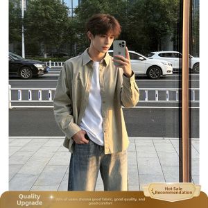 ZHUOCAN | Cotton Loose Casual Mens Shirt
