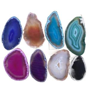 8Pcs Natural Agate Geode Polished Irregular Crystal Slice Brazil Healing Reiki Stone Quartz Pendant Mineral Home Decor 3-5cm