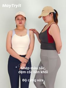 maytryit | Plus Size Integrated Cup Pads Fitness Bra