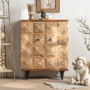 American-Style Sideboard Storage Rack Retro Entrance Cabinet Living Room Curio Cabinet Storage Tea Cabinet Bedroom Locker against the Wall