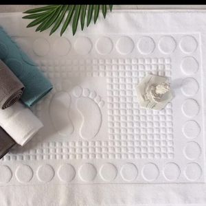 Thicken 3D Foot Pattern White Floor Towel For Hotel Home Bathroom Mat Cotton Non-slip Water Absorbent Bathtub Towels 50*80cm