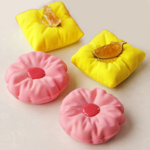 6 เซลล์วงกลมและหมอนสี่เหลี่ยมออกแบบแม่พิมพ์เค้กซิลิโคนขนมตกแต่งเครื่องมือ French Mousse เค้กแม่พิมพ์ครัว Bakeware