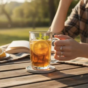 Set 2 Ly Thủy Tinh Quai Dày Fluted Tankard Mug 330ML – Ly Uống Café & Trà