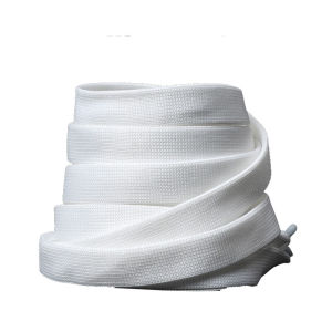 Original Flat McQueen Shoelaces Womens Wide Canvas Shoes No Pilling Pure White Flat Shoelaces Rope for Men And Women