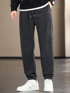 Comfortable Striped Mens Casual Pants Loose Fit Fashionable Autumn Spring plus Size Elastic Waist Cargo Shorts Style