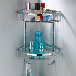304 Stainless Steel Bathroom Storage Rack Bathroom Corner Basket Double-layer Corner Rack Triangle Net Basket Rack Bathroom Storage Rack