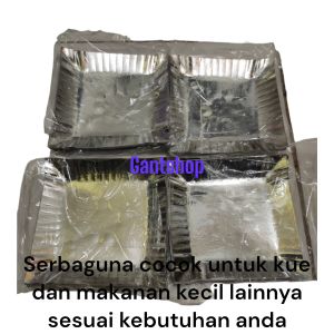 Piring kertas kotak silver isi 10 pcs