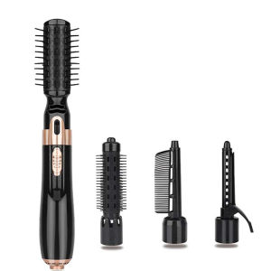 4 In 1 Hair Dryer Brush Electric Hot Air Comb Multifunction Hair Curler Straightener Curler Negative Ion Hair Dryer Brush