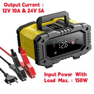 FOXSUR 12V 24V Car Battery Charger for Moto Battery Repair for Truck Lead-Acid AGM LiFePo4 EFB GEL WET Battery Maintainer