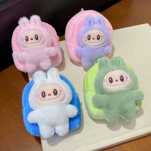 New Labubu Wallet Kawaii Children Plush Bag Cartoon Cute The Monsters Bag Student Leisure Portable Bag Gift