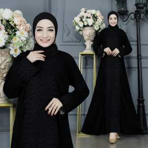 YM DeFashion Gamis ABAYA TURKEY Dubai 75 Black bahan JETBLACK (1 dress tanpa Jilbab) / Pakaian Muslim ABAYA TURKEY / Dress Muslimah ABAYA TURKEY / Dress Maxi Emma ABAYA TURKEY / Gamis Modern ABAYA TURKEY / Gamis Syari