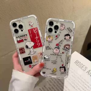 Phone case for Samsung A57 A37 A27 A17 New Cute Cartoon Snoopy Charlie Friends Pattern Shockproof Transparent Soft silicone Casing for Galaxy A57 5G Phone Cover