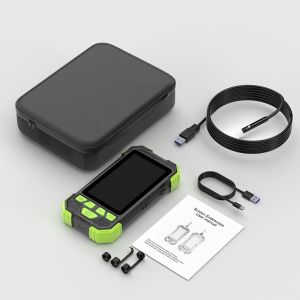 Dual Lens Endoscope Camera 4.3 Inch IPS Screen Car Inspection Borescope Video 8MM Waterproof 9LEDs USB Probe With Black Tool Bag