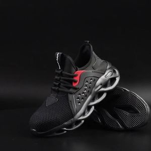 Ready Stock: Men's Breathable Fashion Work Shoes & Steel Toe Anti-Smash Safety Footwear