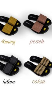 Luxeus Sendal Wanita Slop Rajut Kekinian 2023 Simple Elegan Ootd Kekinian