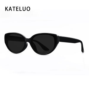 KATELUO Women Cat eye sunglasses with square white frames featuring a high end look UV protection and polarized lenses for sun protection Z695