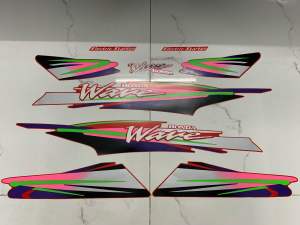 Bộ tem wave thái 100 màu đỏ đời 98 hàng nhập Thái Lan màu sắc cực đẹp dành riêng cho dòng xe nà y te m in lụa tẩy phim màu ánh kim loại zin theo xe giá bán cực tốt bán lẻ như bán sỉ