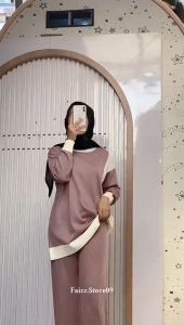 Oneset Sweater Rajut Jersey Oblong Oversize Setelan Celana Kulot Rajut Premium Wanita Kekinian