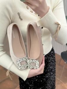Daphne | Buckle Rhinestone Flat Shoes French Style