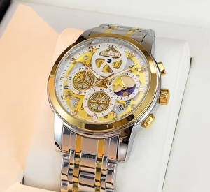 OLEVS Jam Tangan Pria Terbaru 2024 Anti Air Hollow Mewah Sport Multifungsi Kronograf Kalender Bercahaya