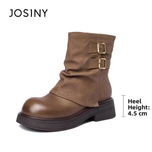 Josiny | Thick Sole Short Boots for Women Winter 2025 New Model English Style