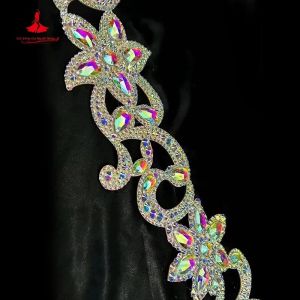 Phụ Kiện Biểu Diễn Múa Bụng Đá AB Cao Cấp Dành Cho Nữ Phụ Kiện Thi Đấu Múa Phương Đông Chất Liệu Vải Dệt Kim Polyester