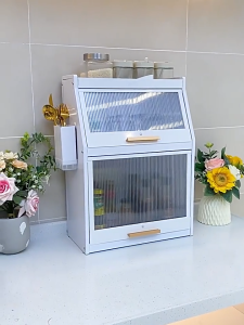 Kitchen seasoning shelf countertop dustproof household multi-layer seasoning sealed storage cabinet