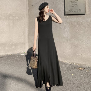 Tall Long plus Size Shift Dress Womens Summer K-style Modal Sleeveless Dress Loose Slim Fit A- line Dress