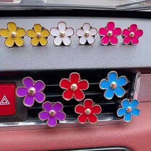 Car Outlet Vent Perfume Clips Cute Flower Air Freshener Diffuser Conditioning Aromatherapy Perfume Clip Car Interior Decoration