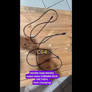 C64 KABEL DATA ORI 100% MICRO DAN MICRO CAS 1 METER 2IN1 CABANG 2 DUAL USB A TO FAST CHARGING CABLE CASAN QUALLCOM QC QUICK FLASH SPEED MULTI UNIVERSAL POWERBANK SUPER CHAS COLOKAN ADAPTOR ADAPTER TRAVEL PREMIUM SETRUM LISTRIK POWER SOCKET ALL MULTI PORT