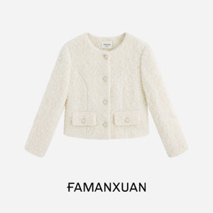FAMANXUAN | Chic Wool Blended Cropped Coat for Petite