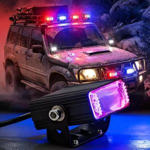 LED Motorcycle Spotlight 5 Lighting Modes Multi-Color Lens Headlight Yellow White Driving Fog Lamp Car Truck Auxiliary Lights