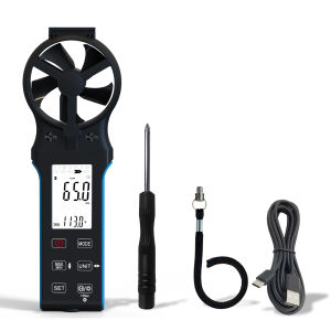 Wind Speed Meter & Air Flow Rechargeable Handheld Anemometer with Touch Button & 270º Rotatable Sensor CFM Meter Gauge