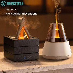 Máy Khuếch Tán Hương Thơm Ngọn Lửa Mô Phỏng NEWSTYLE Có Đèn LED Máy Tạo Sương Mù Mát Mẻ Máy Tạo Độ Ẩm Siêu Âm 280ML Với Đèn Môi Trường 7 Màu Đèn Tinh Dầu Có Điều Khiển Từ Xa