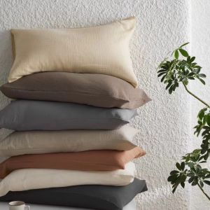 Mellow Color Double Layer Crinkle Cotton Pillowcase 48x74cm