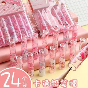 Transparent Plastic Pencil Case Primary School Girls Pencil Cap Cute Children Pencil Head Protection Cover Grip Enhancer Anti-Bite Adorable Pencil Top Stationery Cover Kindergarten Simple Design