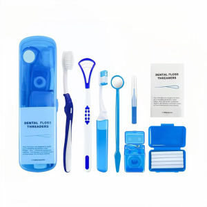 Dental Care Kits 8Pcs/Box Portable Orthodontic Tools Interdental Tooth Brush Tongue Scraper Floss Oral Hygiene Whitening Tools