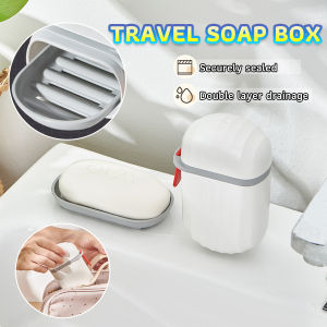 Travel Soap Case Portable Soap Box Organizer Bathroom Soap Plate Sealed Waterproof Soap Dish 2 Colors