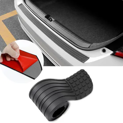 Car Rear Bumper Protector Strip Anti-Scratch Rubber Trunk Sill Guard Self-Adhesive Loading Edge Protector Trim For Auto SUV