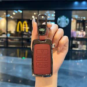 Genuine Cow Leather Fashion Style Zinc Alloy Smart Keyless Remote Car Key Fob Case Cover Shell Holder Chain Buttons Protector Keychain For Toyota CHR Camry Corolla Cross Altis RAV4 Land Cruiser Prado Hybrid