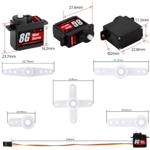 Bộ Servo Kỹ Thuật Số NEEBRC Dành Cho Xe Trực Thăng Điều Khiển Từ Xa - Bộ Bánh Răng Nhựa/kim Loại 2g-21g Tương Thích Với Máy Bay Cánh Cố Định WLtoys K969 WPL MN