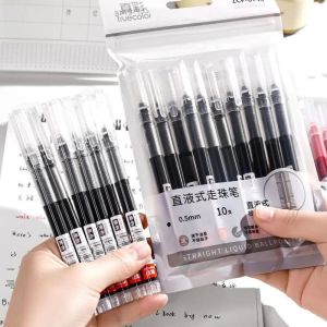 True Color Direct Liquid Rollerball Pen Black Blue Red Large Capacity for Exam Question Brushing Teacher Homework Correction Neutral Pen