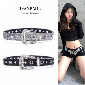 JIFANPAUL | Retro Y2K Punk Silver White Beaded Belt