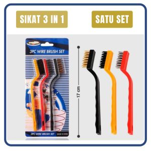 Sikat Kawat Set Isi 3 Kuningan Baja Wire Brush Freed